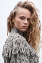 画像をギャラリービューアに読み込む, ZARA ザラ フリンジ付きニットセーター グレー レディース 3859001