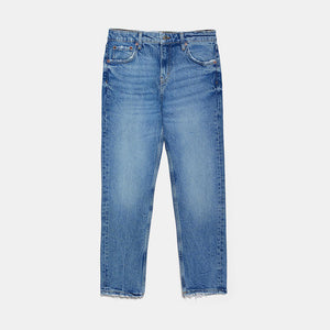 ZARA ザラ ZW PREMIUM SLIM OCEAN BLUE デニムパンツ レディース エレガント ブルー 6840041