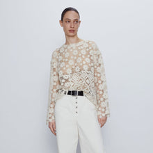 画像をギャラリービューアに読み込む, ZARA ザラ クロシェットトップス レディース ホワイト 9173025