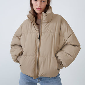ZARA オーバーサイズ仕様パフジャケット ダークベージュ 4341202