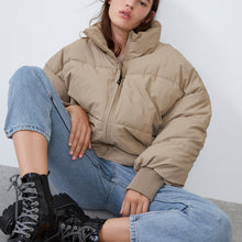 画像をギャラリービューアに読み込む, ZARA オーバーサイズ仕様パフジャケット ダークベージュ 4341202