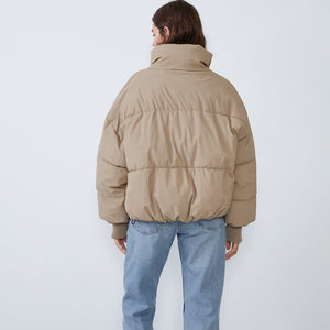 ZARA オーバーサイズ仕様パフジャケット ダークベージュ 4341202