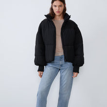 画像をギャラリービューアに読み込む, ZARA オーバーサイズ仕様パフジャケット ブラック  4341202