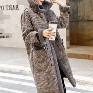 20%OFF レディース ロングコート アウター チェック柄 コート  秋冬新品 大きいサイズ