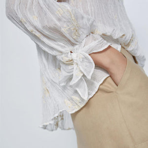ZARA ザラ 刺繍入りブラウス　セミシースルー　春秋 2481781