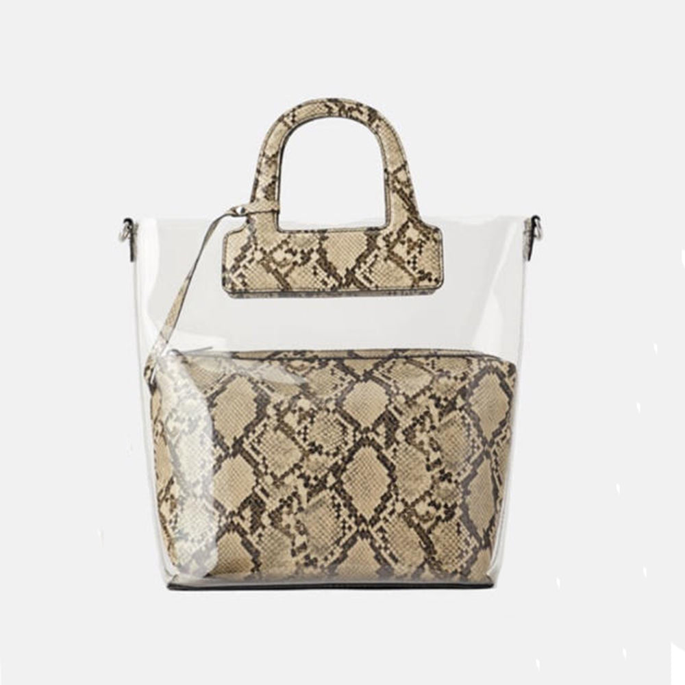 ZARA ザラ パイソン柄クリアバッグ ビニルクリアバッグ 透明
