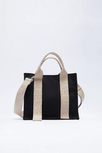 ZARA ザラ テキスト ミニキャンバストートバッグ 3色 6832810