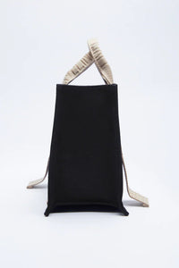 ZARA ザラ テキスト ミニキャンバストートバッグ 3色 6832810