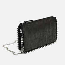画像をギャラリービューアに読み込む, ZARA スタッズ付き ブラッククロスボディバッグ レディース ファッション 8085204