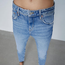画像をギャラリービューアに読み込む, ZARA ザラ ZW PREMIUM SLIM OCEAN BLUE デニムパンツ レディース エレガント ブルー 6840041