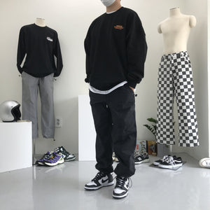 ユニセックス　ストリート系　バーニングトレーナー