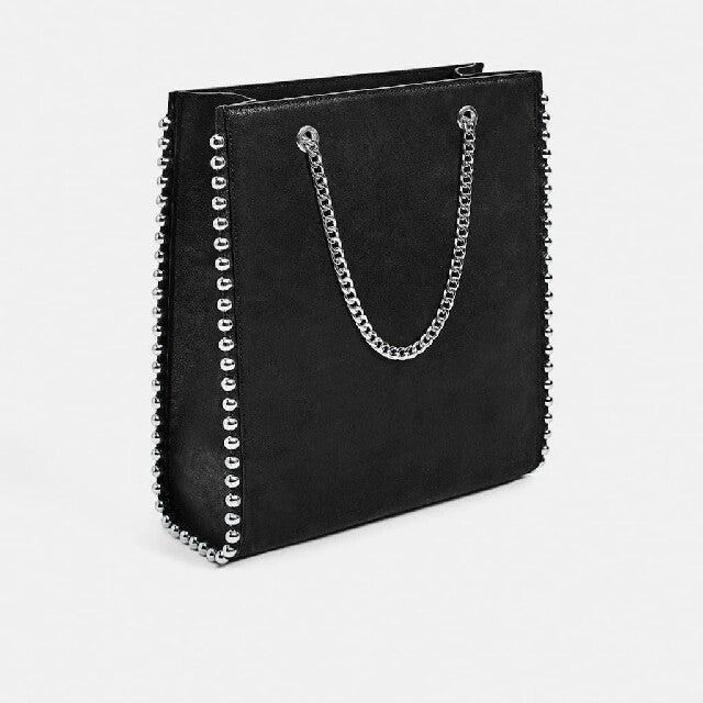 ZARA ザラ スタッズ付き ブラッククロスボディバッグ ブラック