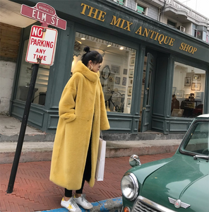 ロングファーコート♪秋冬韓国アウター、ダウン、ムートンジャケット  秋冬