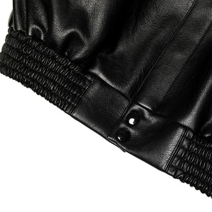 AFGK スタジャン ロゴ フェイクレザー レーシング ジャケット