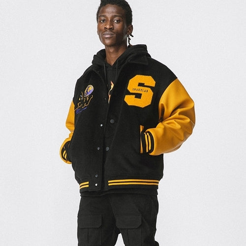 ANTIDOTE スタジャン ウール ロゴ刺繍 防寒レーシングジャケット