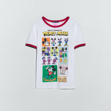 画像をギャラリービューアに読み込む, ZARA ザラミッキーマウス ディズニー Tシャツコットンホワイトレッドレディース0085365