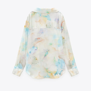 ZARA ザラフルイド タイダイ シャツマルチカラーレディース2355438