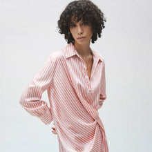 画像をギャラリービューアに読み込む, ZARA ザラストライプ柄シャツワンピースピンクレディース2689422