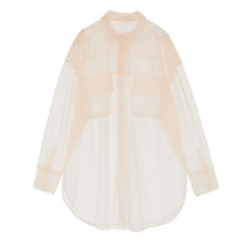 画像をギャラリービューアに読み込む, ZARA　ザラ 透け感チュールシャツ ポケット付き 夏秋向け 8779621