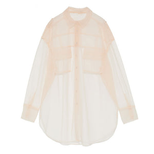ZARA　ザラ 透け感チュールシャツ ポケット付き 夏秋向け 8779621