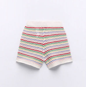 ZARA ザラストライプ柄ニットショートパンツコットンマルチカラーレディース3859029