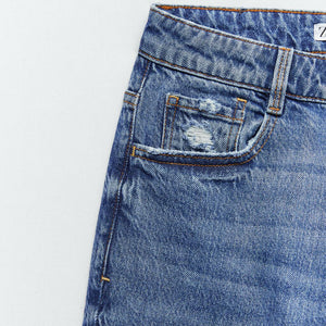 ZARA ザラZ1975 マムフィットデニムパンツミディアムブルーレディース7223021