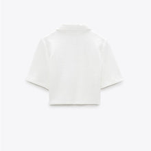 画像をギャラリービューアに読み込む, ZARA ザラテクスチャーポロシャツホワイトレディース3067007