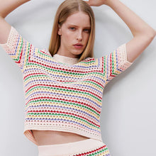 画像をギャラリービューアに読み込む, ZARA ザラストライプニットトップスコットンマルチカラーレディース3859030