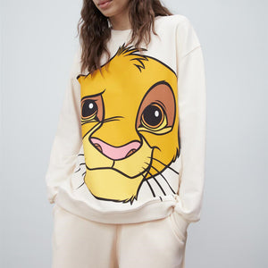 ZARA ザラベビーシンバ DISNEY スウェットシャツホワイトレディースメンズ5580100