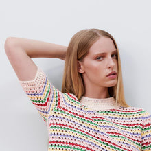 画像をギャラリービューアに読み込む, ZARA ザラストライプニットトップスコットンマルチカラーレディース3859030