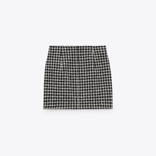 画像をギャラリービューアに読み込む, ZARA ザラストラクチャーミニスカートポリエステルホワイトブラックレディース4886065