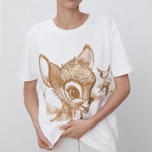 画像をギャラリービューアに読み込む, ZARA ザラディズニー バンビ Ｔシャツコットンエクリュレディース0085100