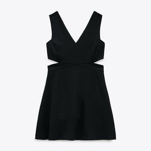 ZARA ザラカットアウト ワンピースポリエステルブラックレディース2242578