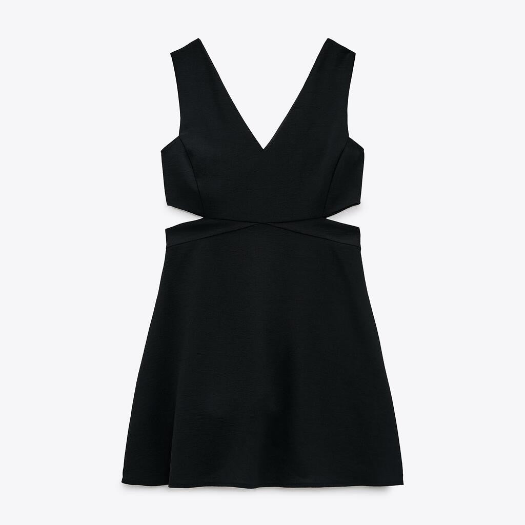 ZARA ザラカットアウト ワンピースポリエステルブラックレディース2242578