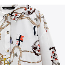画像をギャラリービューアに読み込む, ZARA ザラオーバーサイズ プリント シャツコットンホワイトレディース2669432