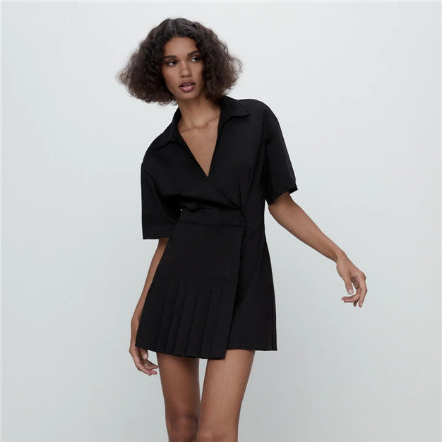 ZARA ザラストレッチ ポプリン ワンピースストレッチ ポプリン ワンピースブラックレディース7385108