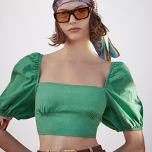 画像をギャラリービューアに読み込む, ZARA ザラストラップ クロップド トップスコットングリーンレディース3564083