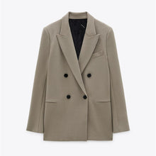 画像をギャラリービューアに読み込む, ZARA ザラダブルブレスト ブレザーポリエステルミンクレディース2761056
