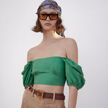 画像をギャラリービューアに読み込む, ZARA ザラストラップ クロップド トップスコットングリーンレディース3564083