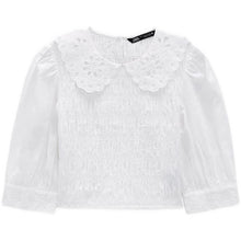 画像をギャラリービューアに読み込む, ZARA ザラコントラストカラー ポプリントップスコットンホワイトレディース5107002