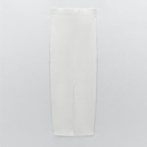 ZARA ザラプラッシュ地スカートエクリュレディース5584502