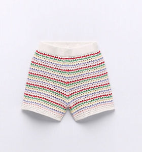 ZARA ザラストライプ柄ニットショートパンツコットンマルチカラーレディース3859029