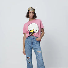 画像をギャラリービューアに読み込む, ZARA ザラスヌーピーピーナッツ Ｔシャツフクシアピンクレディース0085/034