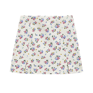 ZARA ザラリネンブレンド フラワープリント スカートリネンサンドレディース2699663