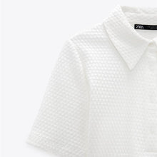 画像をギャラリービューアに読み込む, ZARA ザラテクスチャーポロシャツホワイトレディース3067007