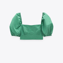画像をギャラリービューアに読み込む, ZARA ザラストラップ クロップド トップスコットングリーンレディース3564083