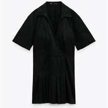 画像をギャラリービューアに読み込む, ZARA ザラストレッチ ポプリン ワンピースストレッチ ポプリン ワンピースブラックレディース7385108