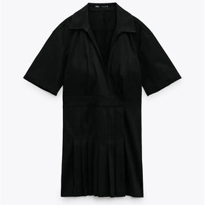 ZARA ザラストレッチ ポプリン ワンピースストレッチ ポプリン ワンピースブラックレディース7385108