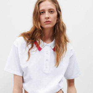 ZARA ザラコントラストＴシャツ ホワイトレディース1930043