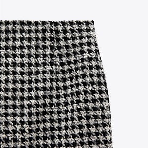 ZARA ザラストラクチャーミニスカートポリエステルホワイトブラックレディース4886065